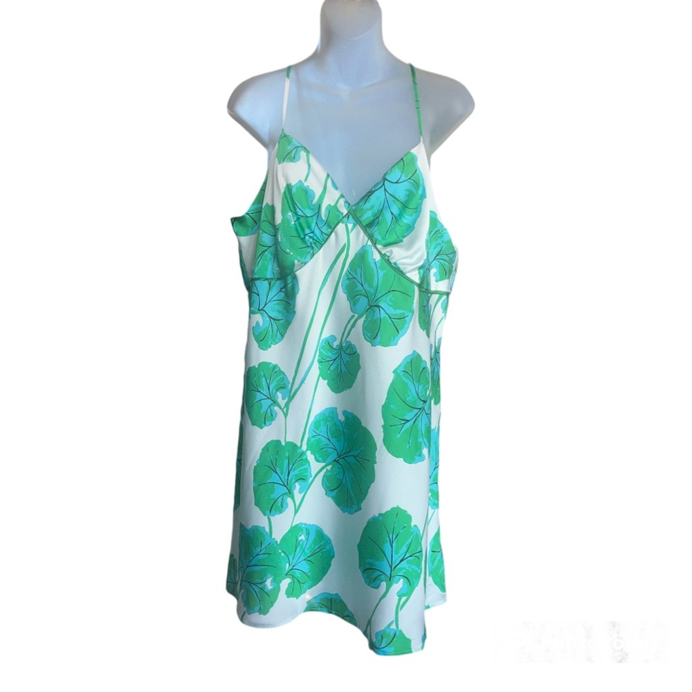 DVF x Target Satin Geranium Print Slip Dress XL NWT Designer Collab